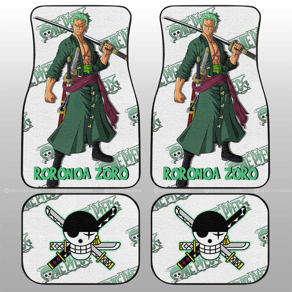 One Piece Car Mats One Piece Roronoa Zoro Jolly Roger Symbol Car Floor Mats