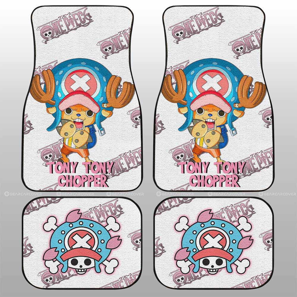 One Piece Car Mats One Piece Tony Tony Chopper Jolly Roger Symbol Car Floor Mats Pink