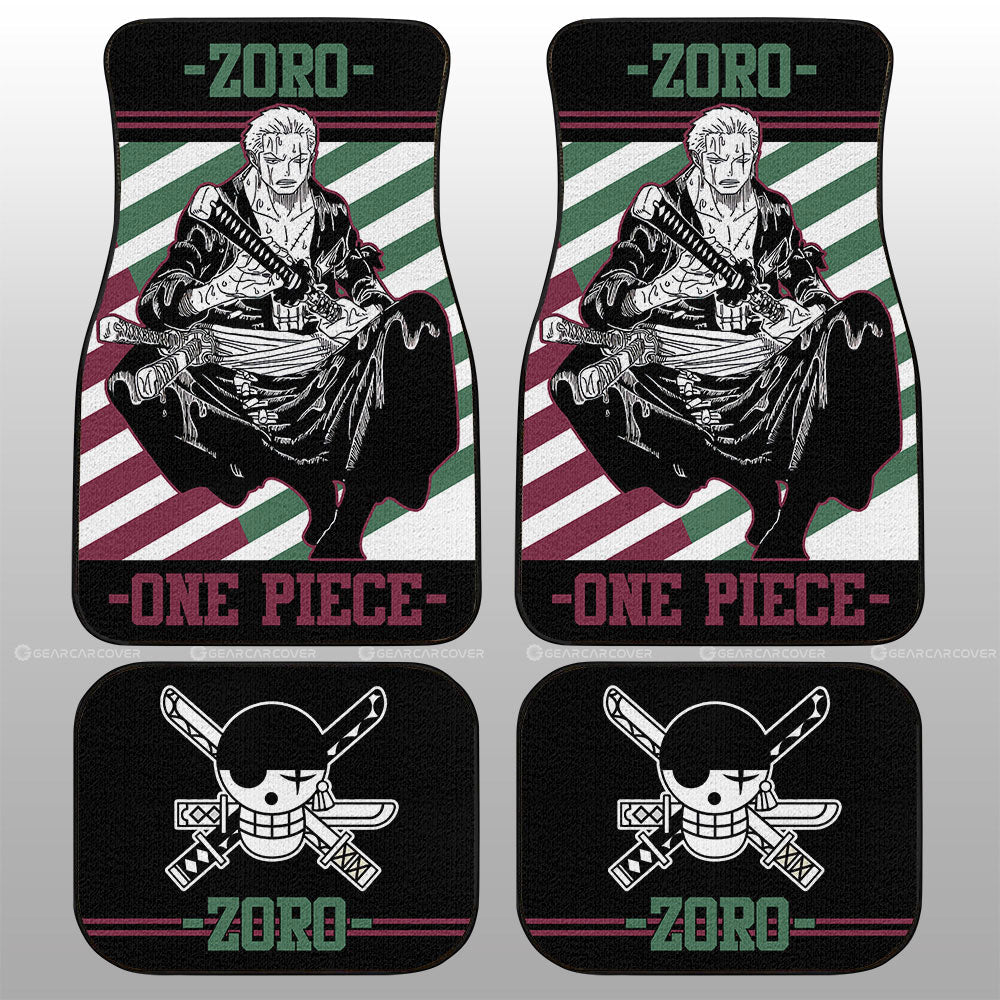 One Piece Car Mats One Piece Zoro Worn Out After Fight Car Floor Mats