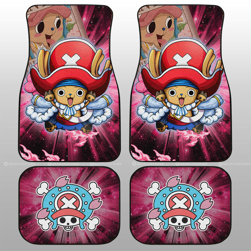 One Piece Car Mats Tony Tony Chopper And Wanted Poster Jolly Roger Symbol Car Floor Mats