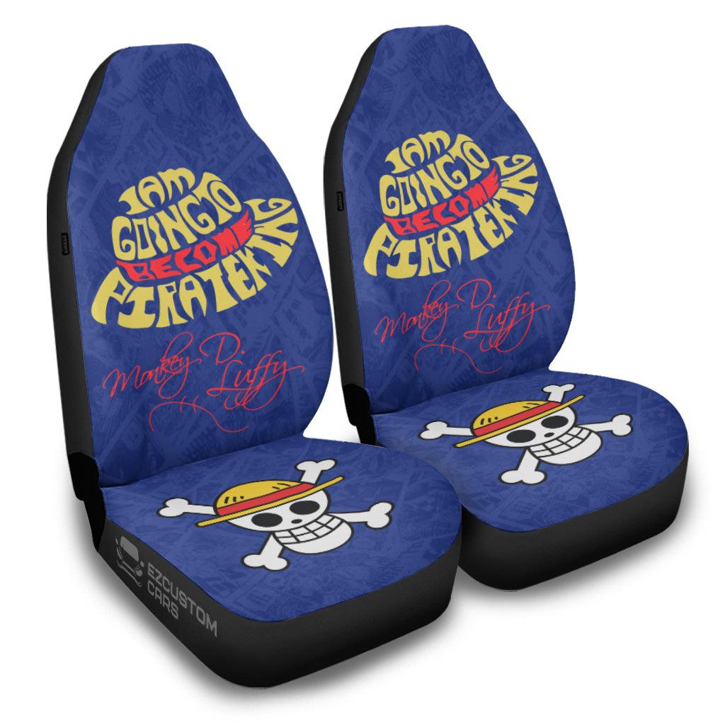 One Piece Car Seat Covers Luffy I'm Going To Become Pirate King Seat Covers