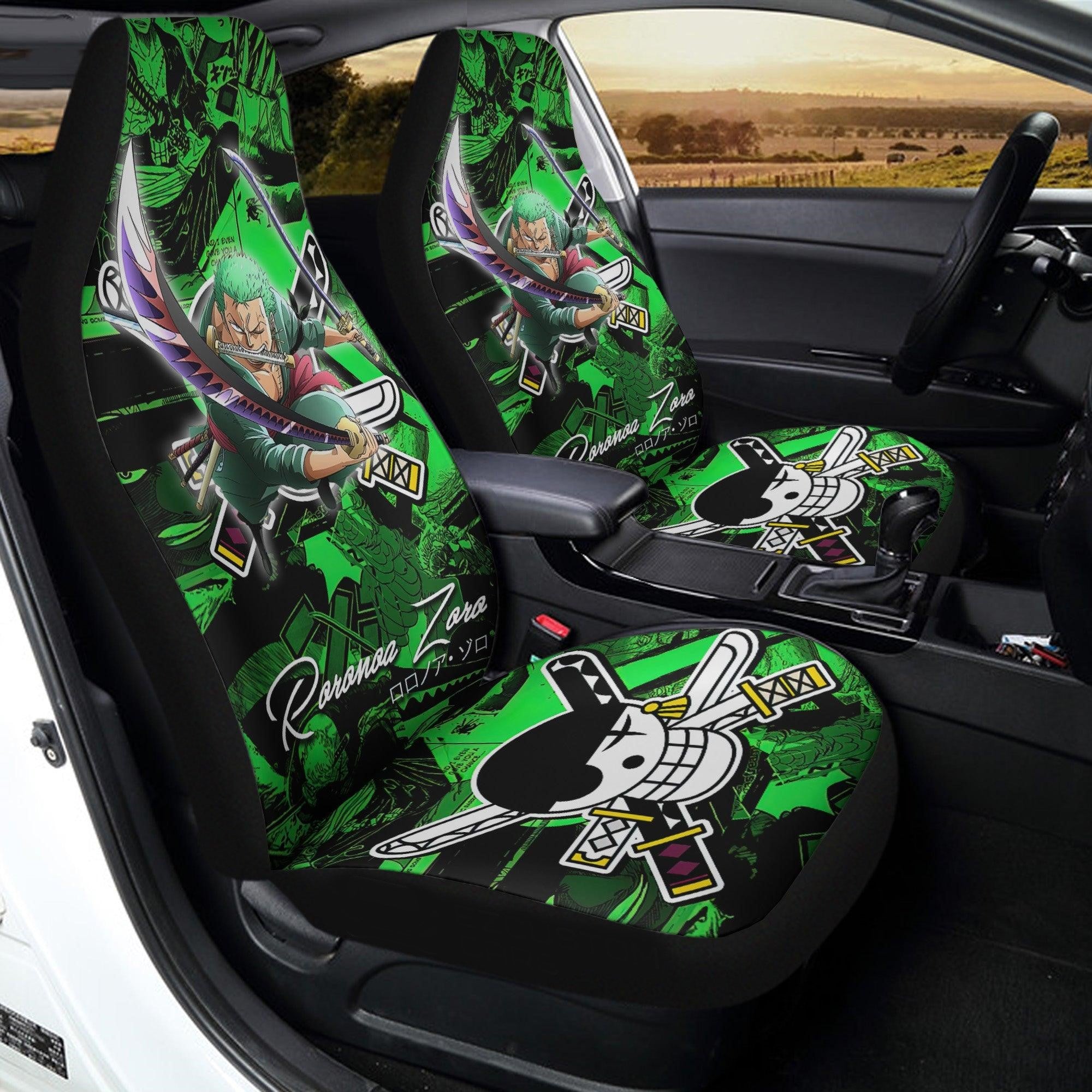 One Piece Car Seat Covers Roronoa Zoro Fighting Pose Seat Covers
