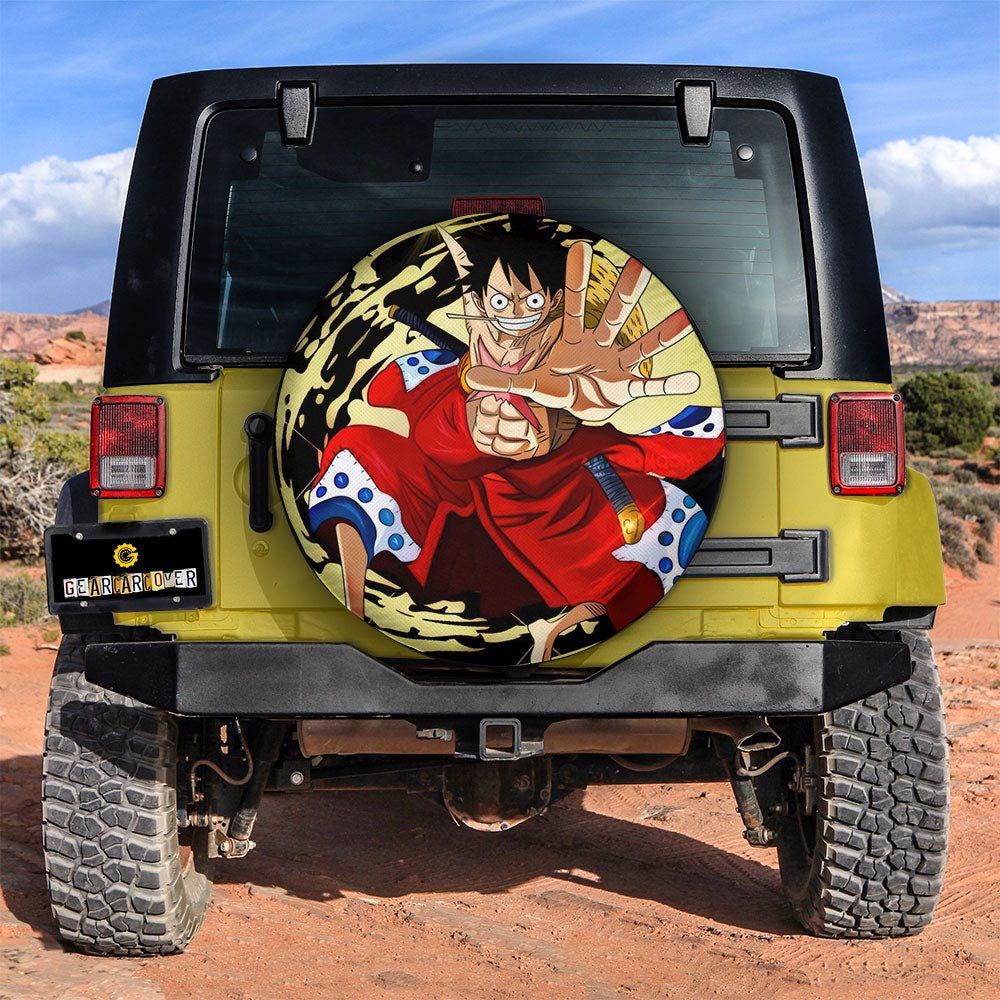 One Piece Spare Tire Cover One Piece Monkey D Luffy Character Tire Covers