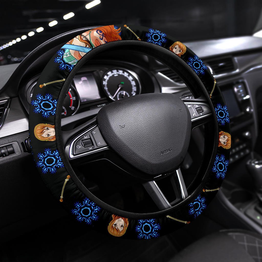 One Piece Steering Wheel Cover Nami Weapon Pattern Driving Wheel Cover
