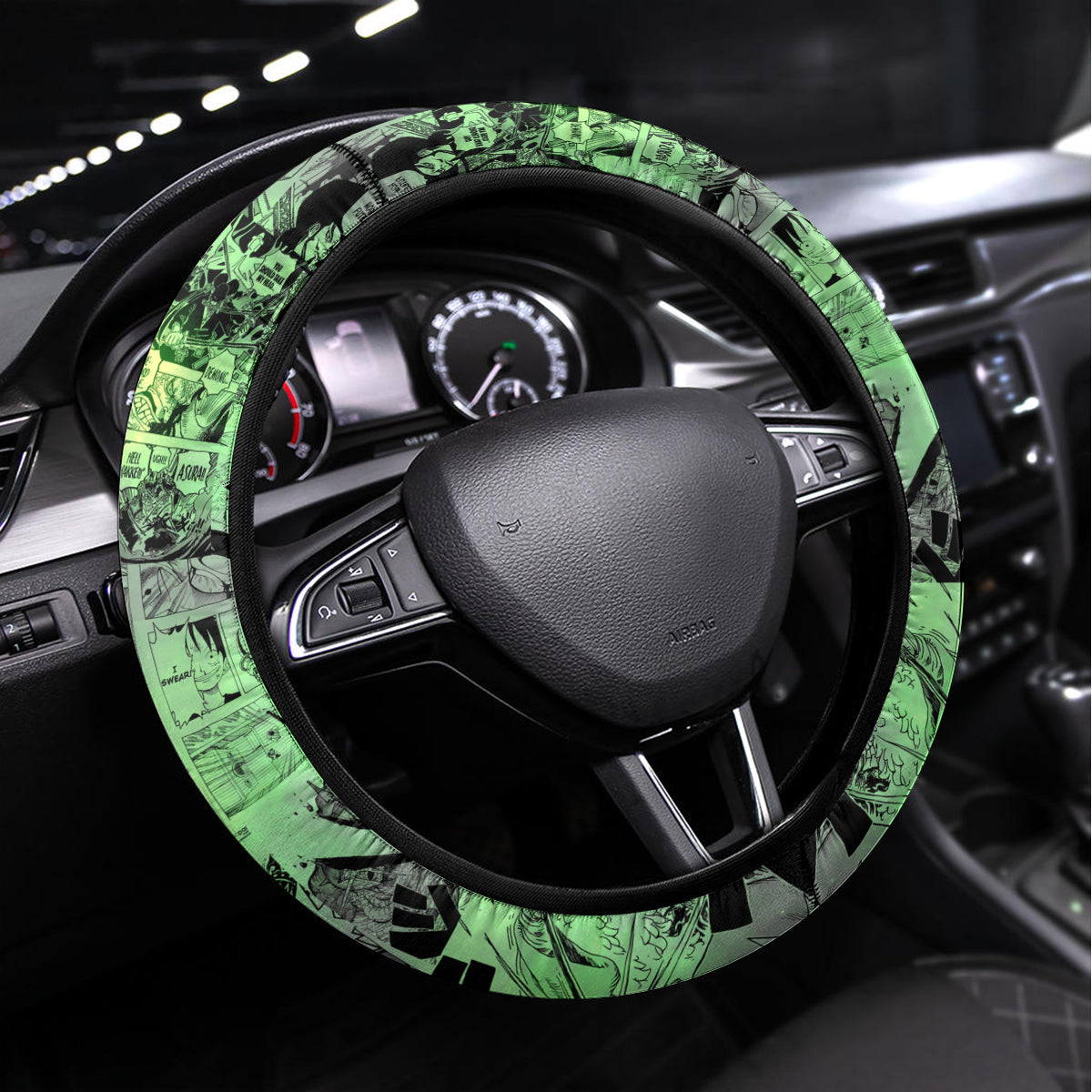One Piece Steering Wheel Cover One Piece Roronoa Zoro Manga Style Driving Wheel Cover