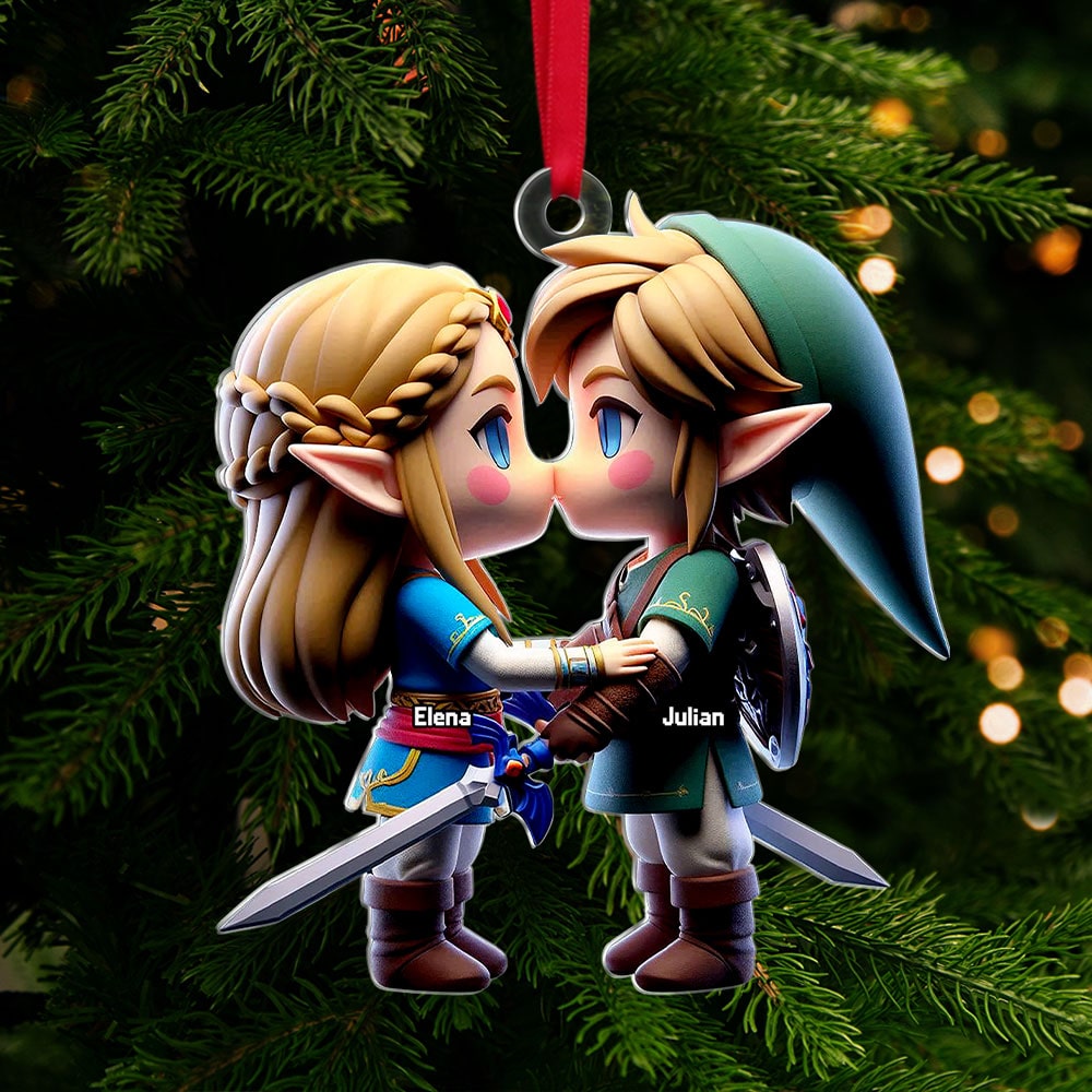 Personalized Zelda for Couples Custom Name Christmas Acrylic Ornament