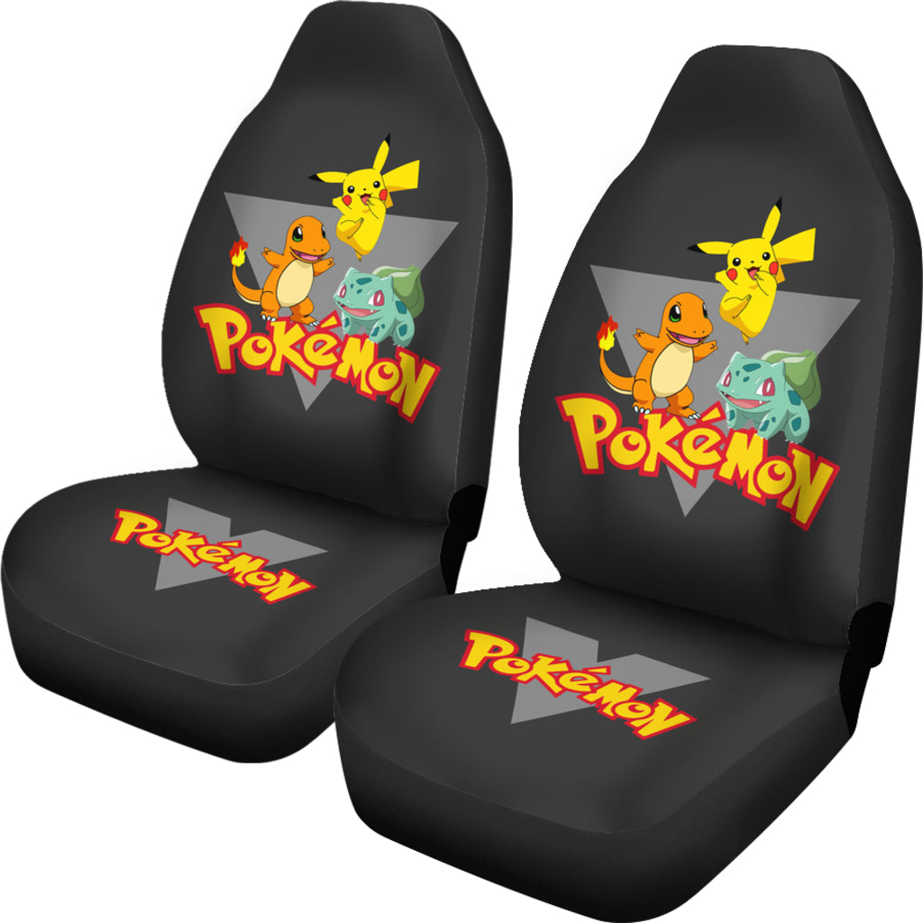Pokemon Car Seat Covers Bulbasaur Pikachu Charmander Graphic Seat Covers