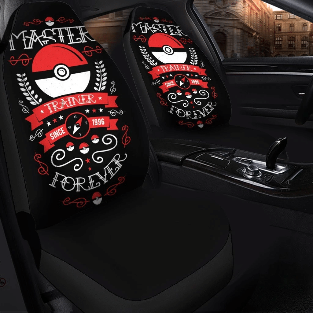 Pokemon Car Seat Covers Master Trainer Since 1996 Forever Seat Covers