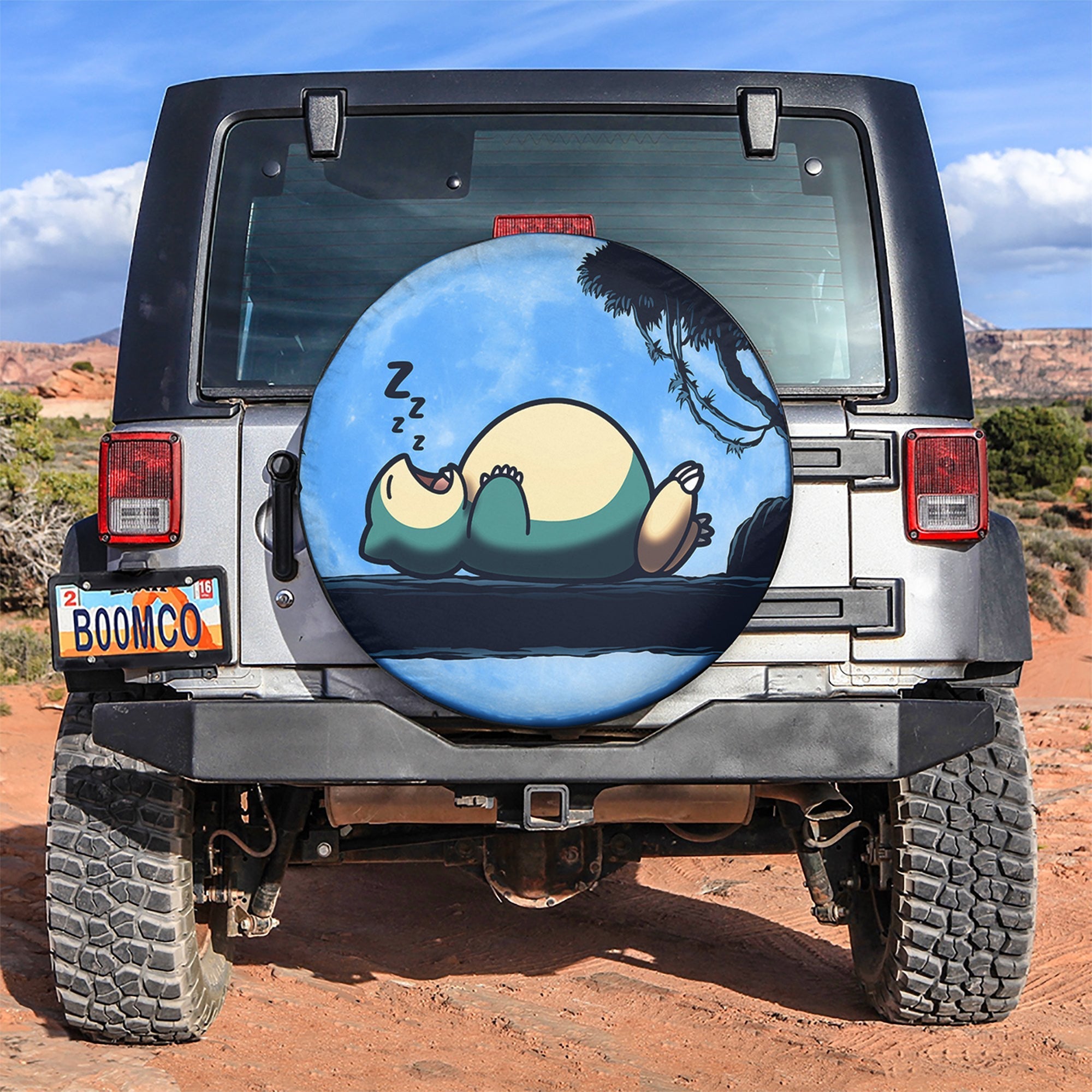 Pokemon Spare Tire Cover Pokemon Snorlax Under Moonlight Tire Covers