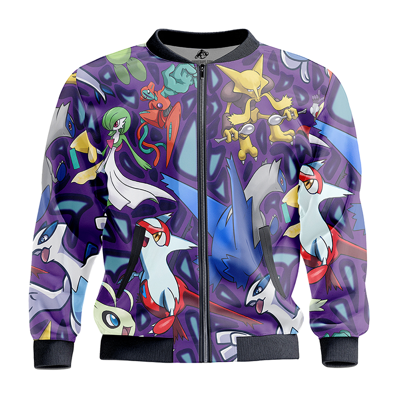 Psychic Type Pokemon Pokemon Cozy Quilt Bomber Jacket