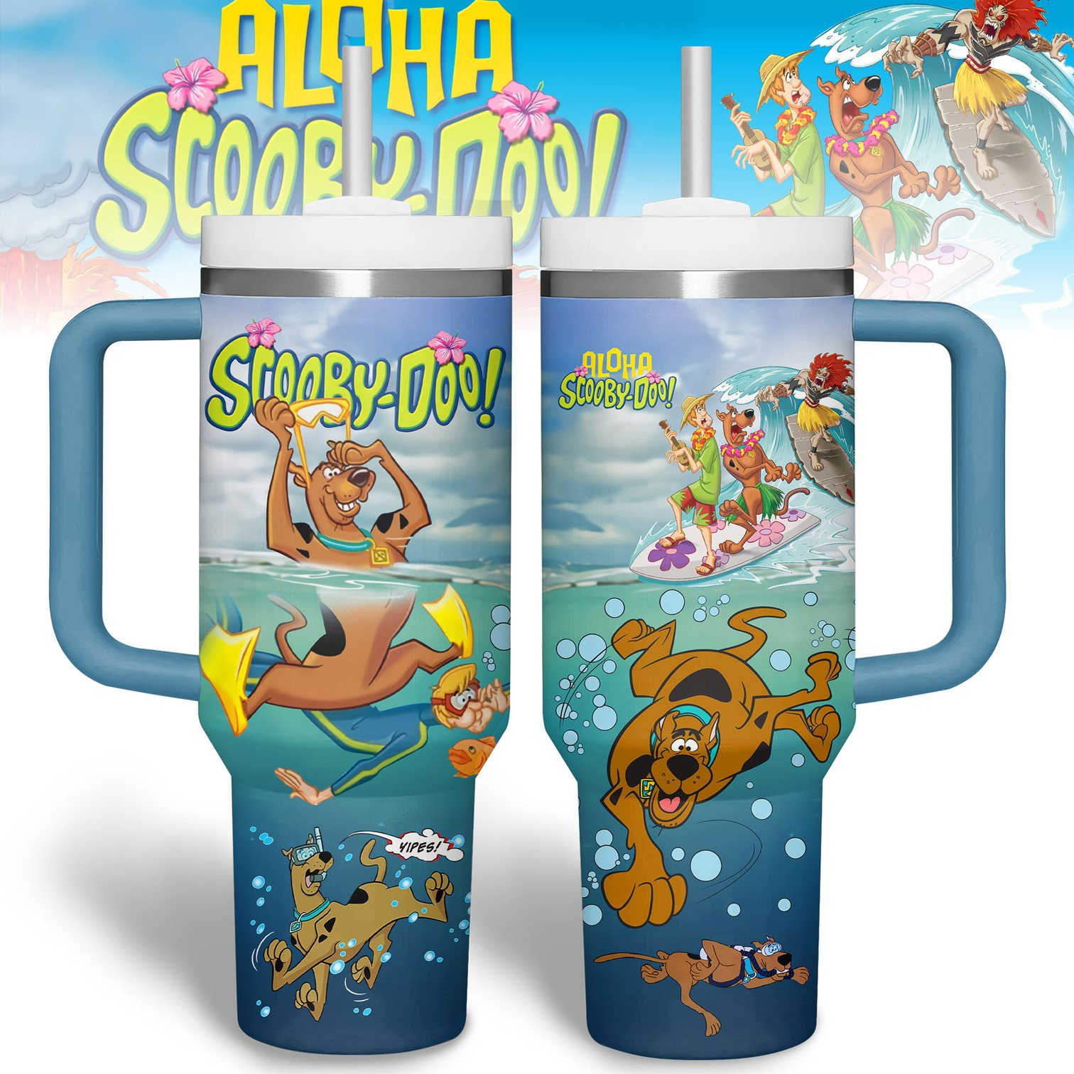 Scooby-Doo Aloha Swimming Large Tumbler