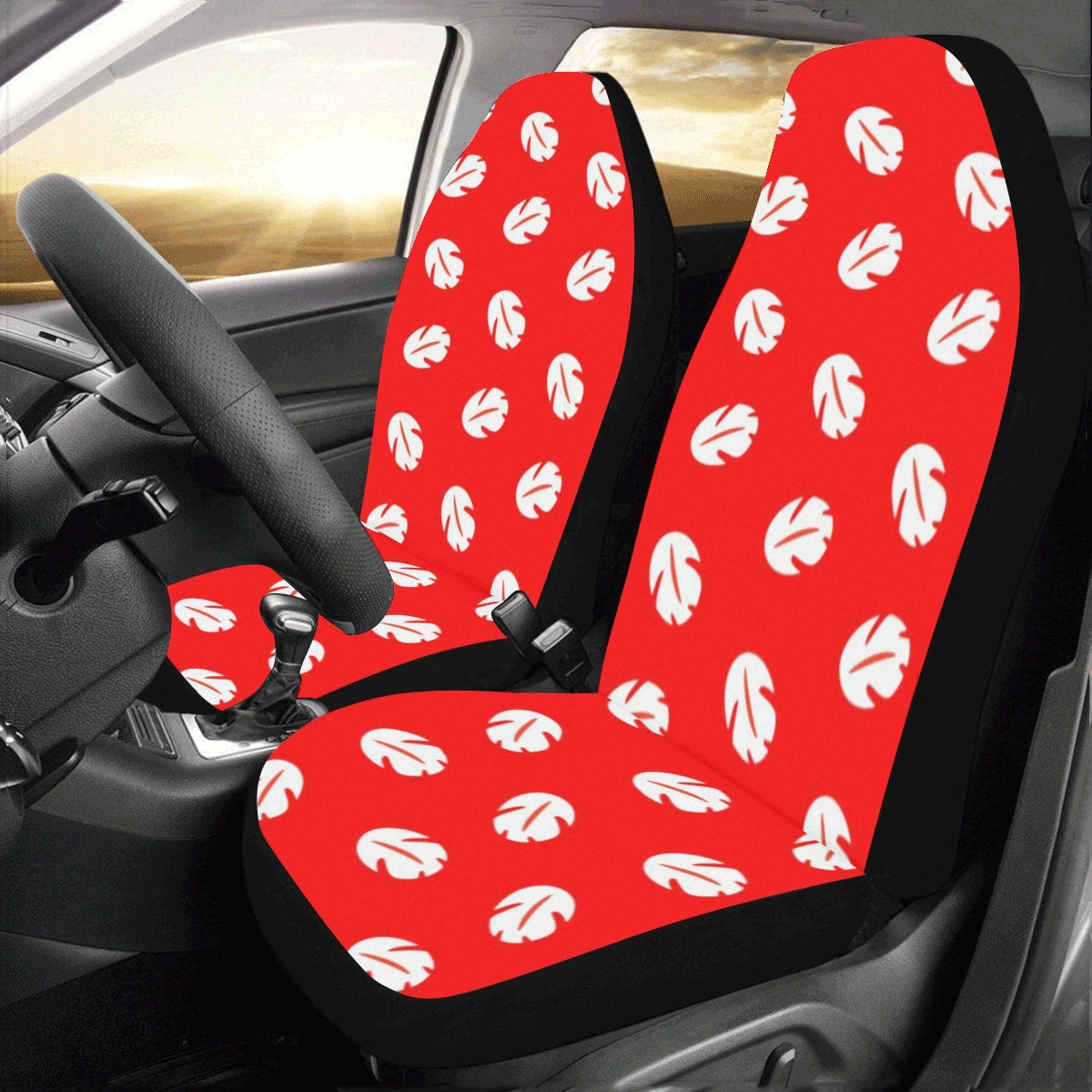 Stitch Car Seat Covers Disney Lilo Clothes Leaves Pattern Seat Covers