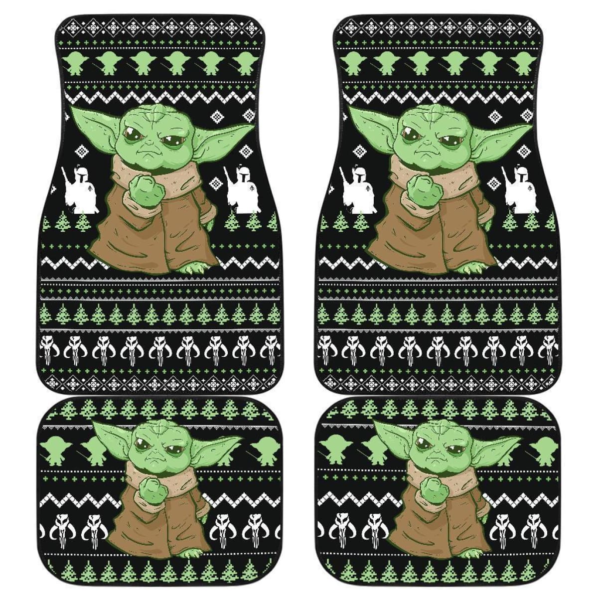 Star Wars Car Mats Star Wars Baby Yoda Xmas Pattern Car Floor Mats