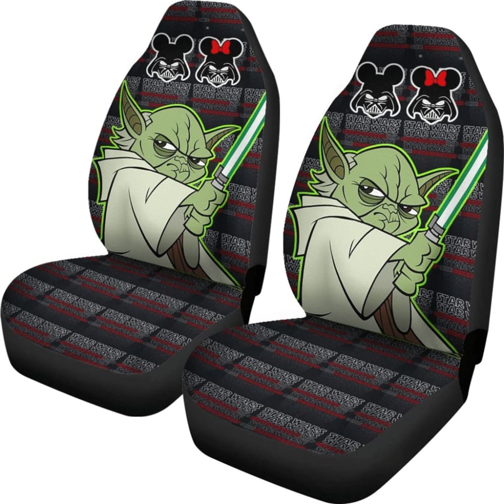 Star Wars Car Seat Covers Grogu With Light Saber Fight Pose Seat Covers