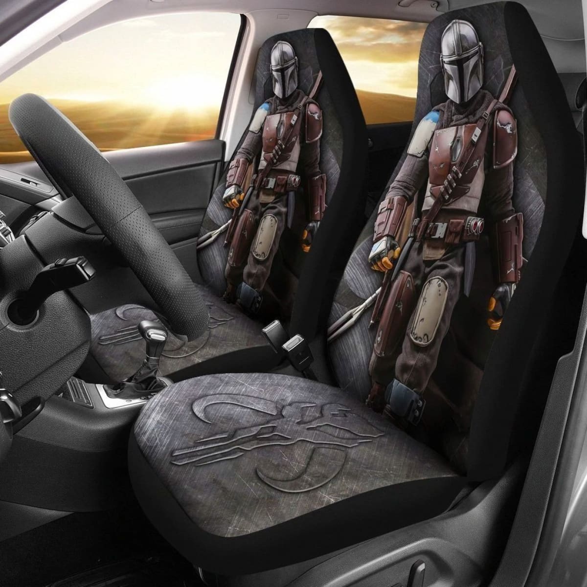 Star Wars Car Seat Covers Mandalorian Graphic And Symbol Seat Covers