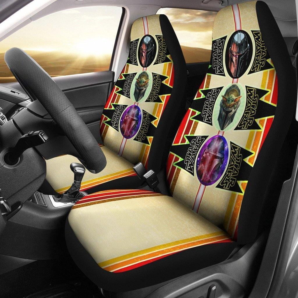 Star Wars Car Seat Covers Mandalorian Head Patterns Seat Covers