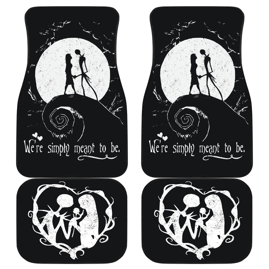 The Nightmare Before Christmas Car Floor Mats Couple Under The Moon We're Simply Meant To Be Car Mats
