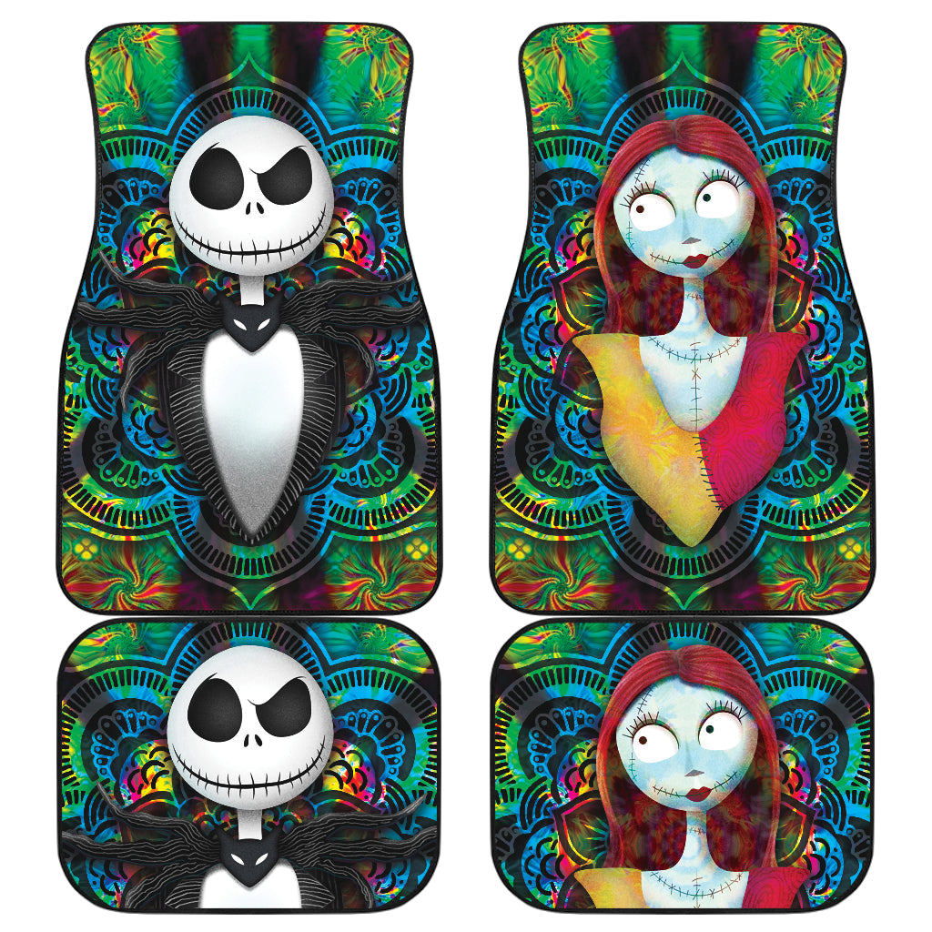 The Nightmare Before Christmas Car Mats Jack And Sally Mandala Pattern Car Floor Mats