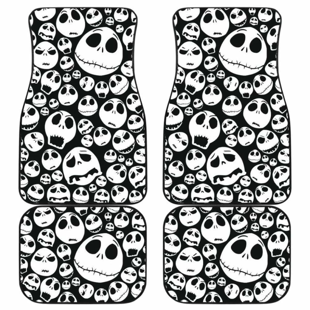 The Nightmare Before Christmas Car Mats Jack Skellington Face Emotions Doodle Pattern Car Floor Mats