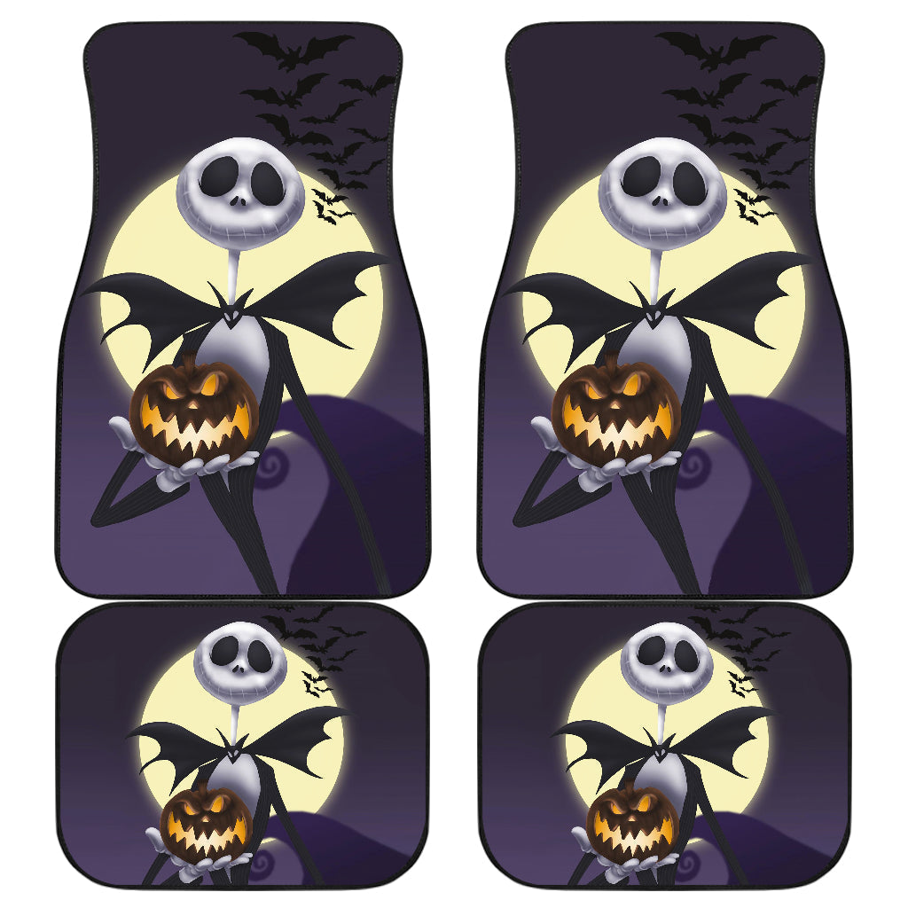 The Nightmare Before Christmas Car Mats Jack Skellington With Pumpkin Bat And Moonlight Car Floor Mats