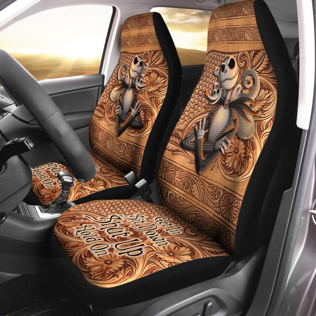 The Nightmare Before Christmas Car Seat Covers Get In Sit Down Shut Up Hold On Wood Pattern Seat Covers