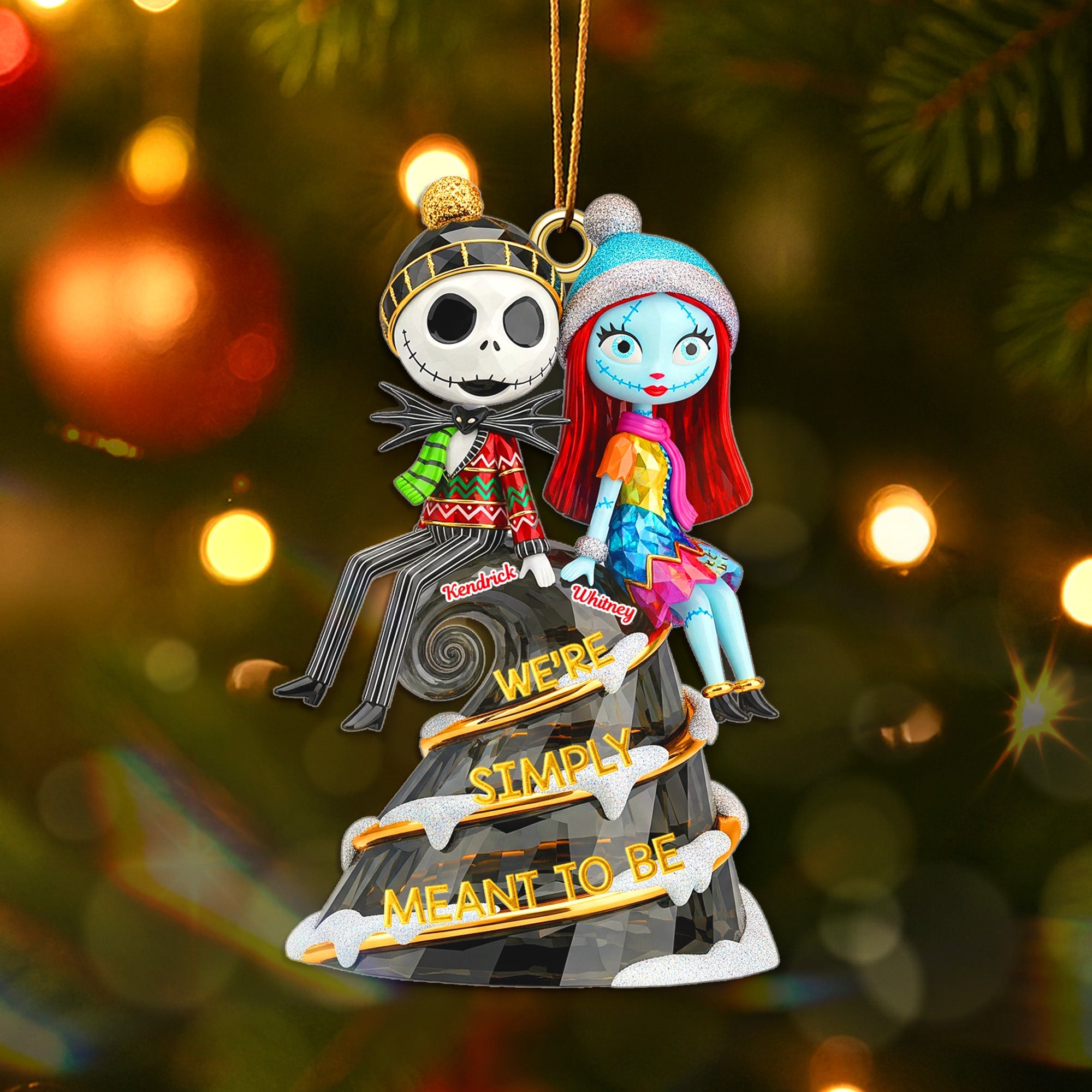 Together Forever The Nightmare Before for Couples Custom Name Christmas Acrylic Ornament