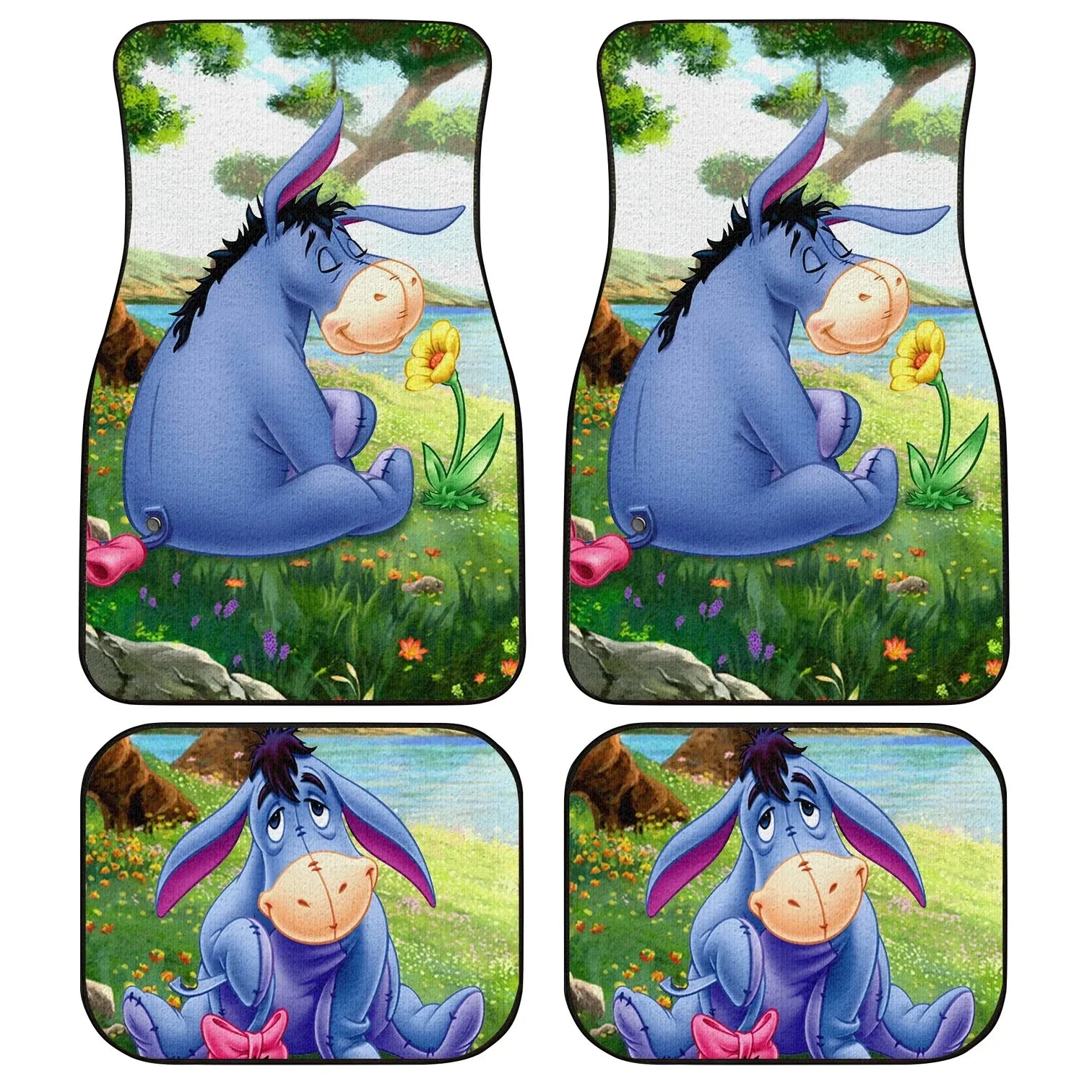 Winnie The Pooh Car Mats Eeyore And Flower By The Lake Car Floor Mats