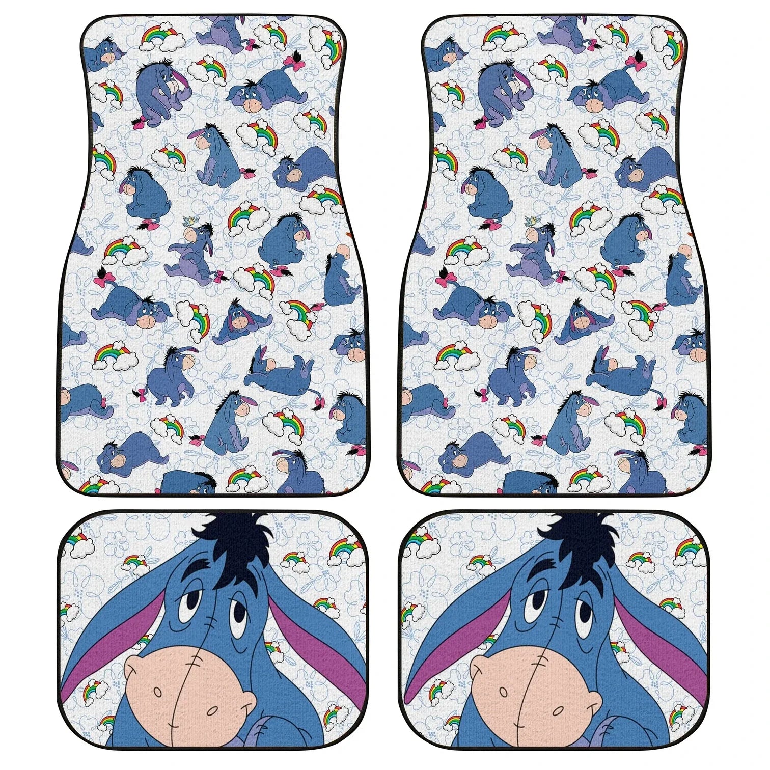 Winnie The Pooh Car Mats Eeyore And Flower Rainbow Car Floor Mats