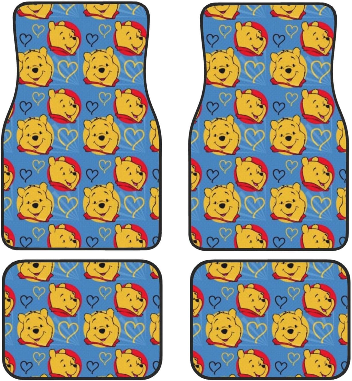Winnie The Pooh Car Mats Happy Pooh Heart Pattern Car Floor Mats