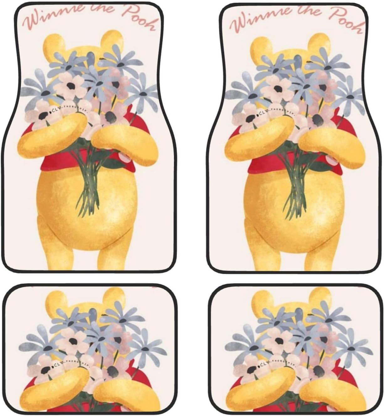 Winnie The Pooh Car Mats Winnie The Pooh Holding Flower Car Floor Mats