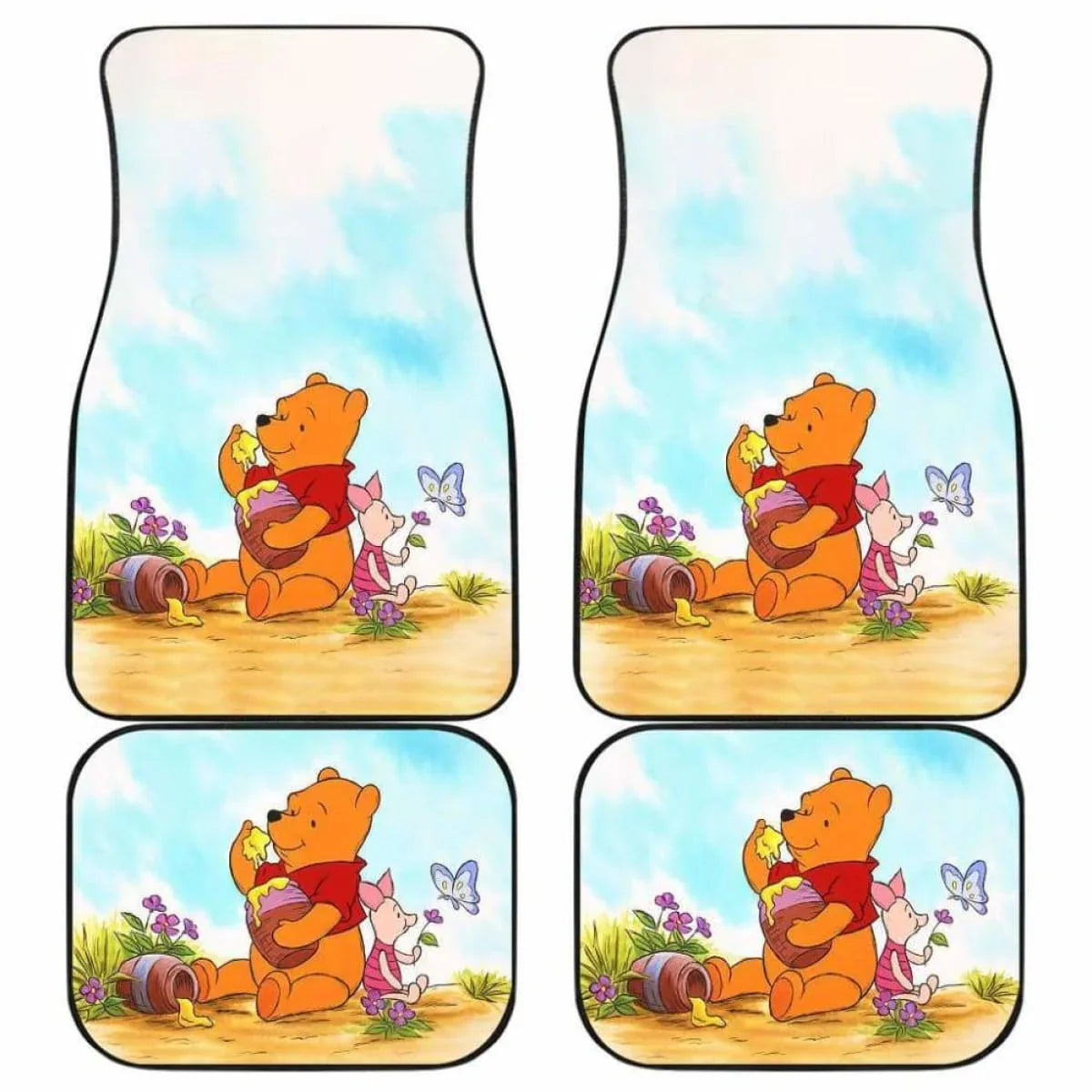Winnie The Pooh Car Mats Winnie The Pooh With Piglet With Honey Jar Car Floor Mats