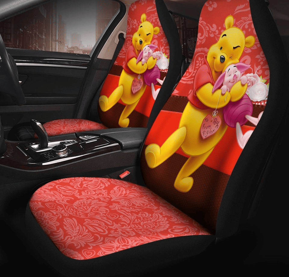 Winnie the Pooh Car Seat Covers Disney Pooh And Piglet Flower Pattern Seat Covers