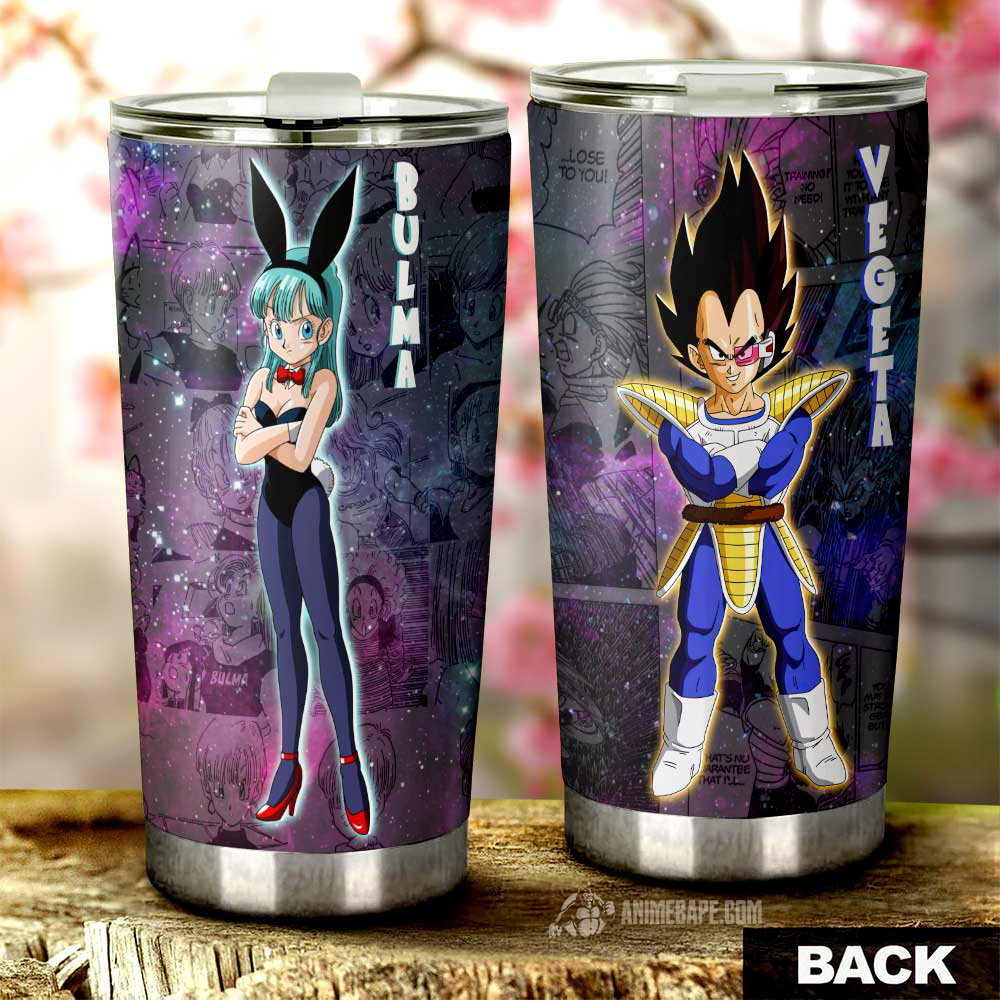 Bulma Dragon Ball And Vegeta Dragon Ball Galaxy Style 20 oz Tumbler