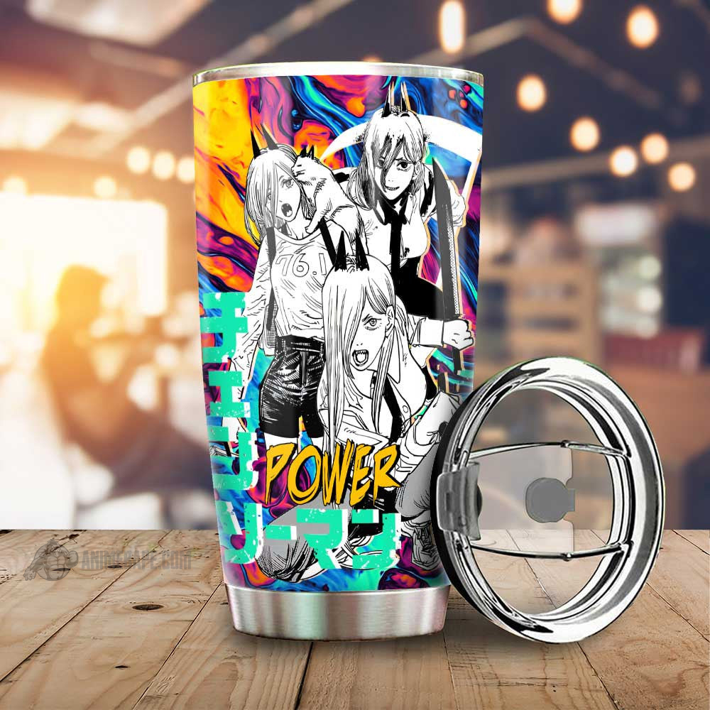 Power Tumbler Cup 2 Custom Chainsaw Man 20 oz Tumbler