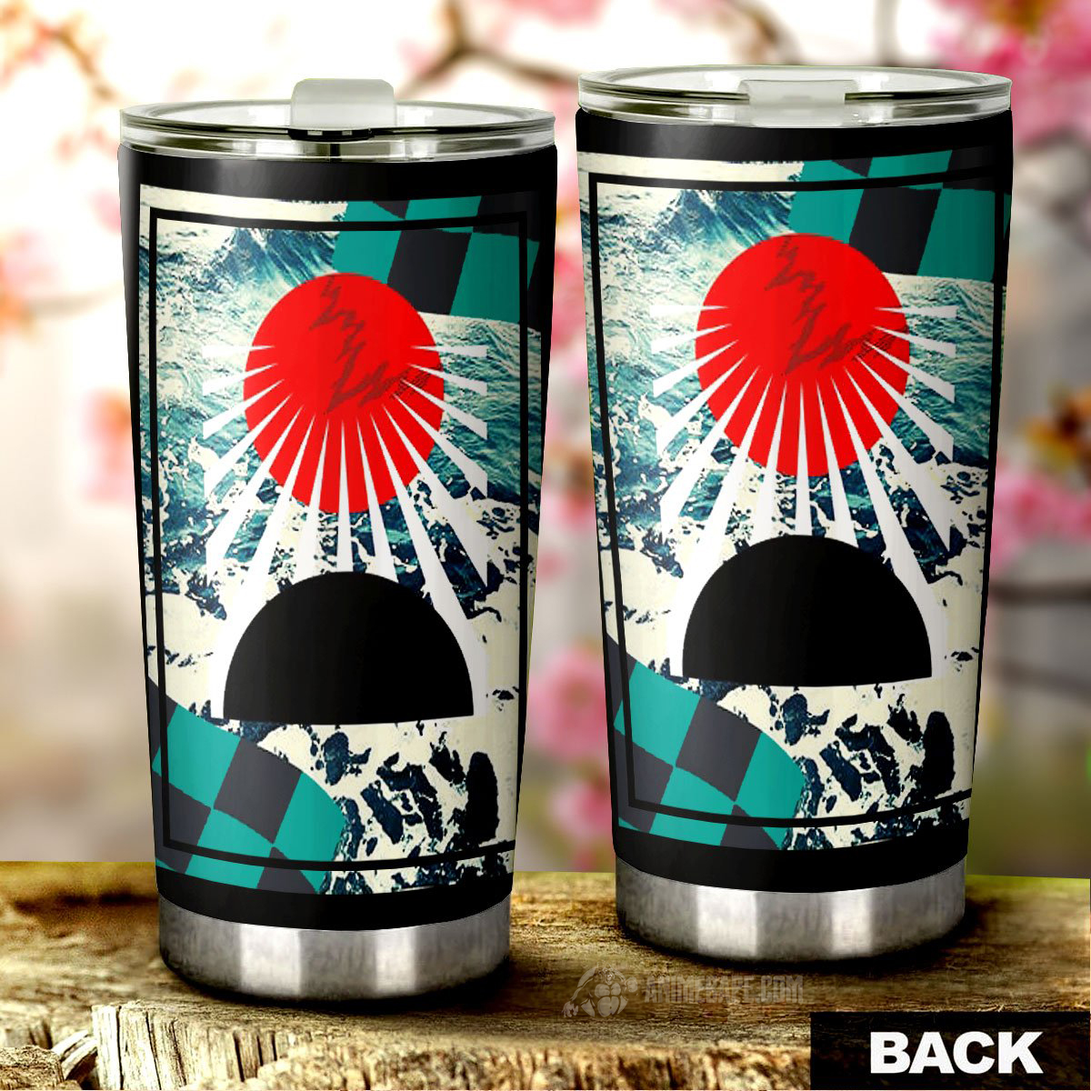 Hanafuda Rising Sun Great Wave 20 oz Tumbler