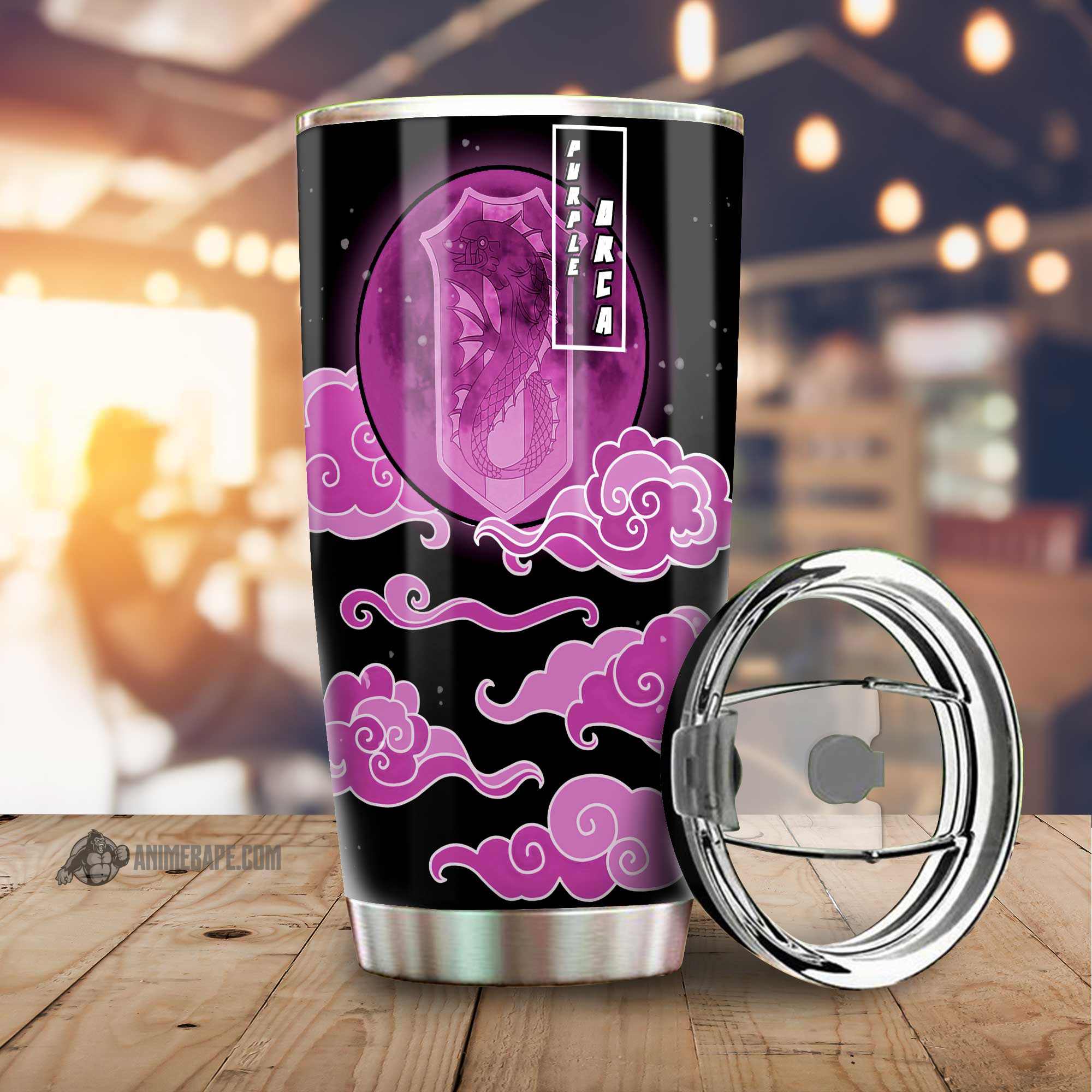 Purple Orca 20 oz Tumbler
