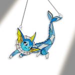Pokemon Vaporeon Custom Shape Stained Glass Suncatcher