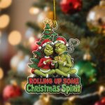 Rolling Up Some Christmas Spirit- Personalized Grinch Couple Custom Shaped Acrylic Ornament