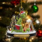 Together is Our Favorite Place to Be Grinch Couple Gifts for Couples Custom Name Christmas Acrylic Ornament
