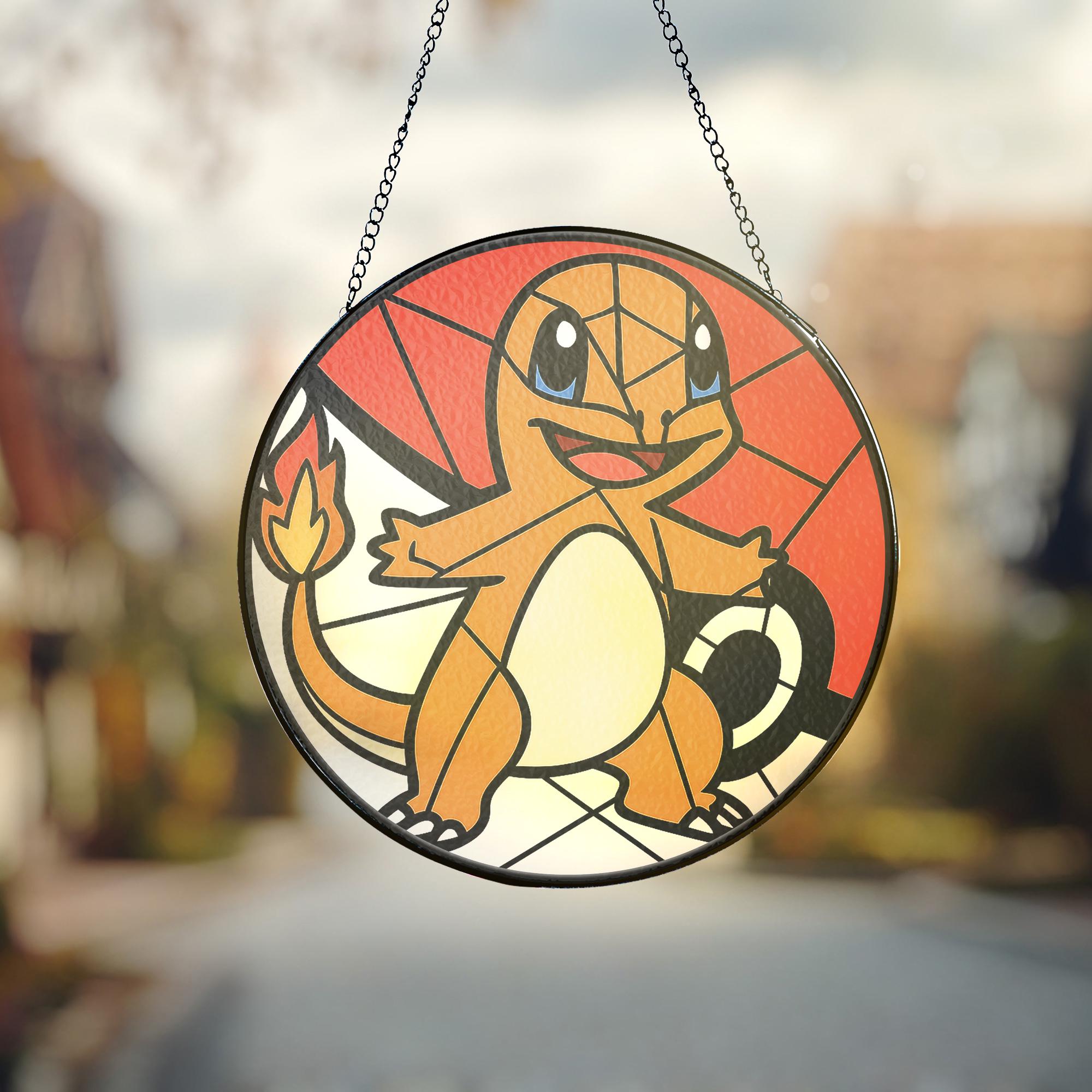 Pokemon Charmander Pokeball Stained Glass Suncatcher - Image 6