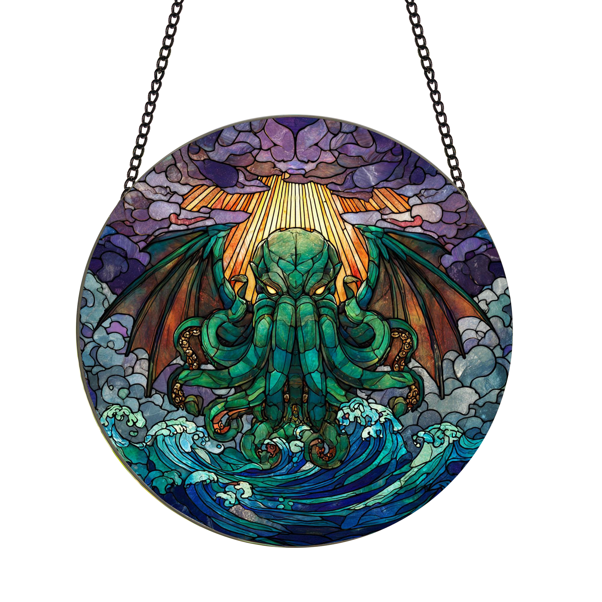 H. P. Lovecraft Cthulhu Sea Monster Stained Glass Suncatcher