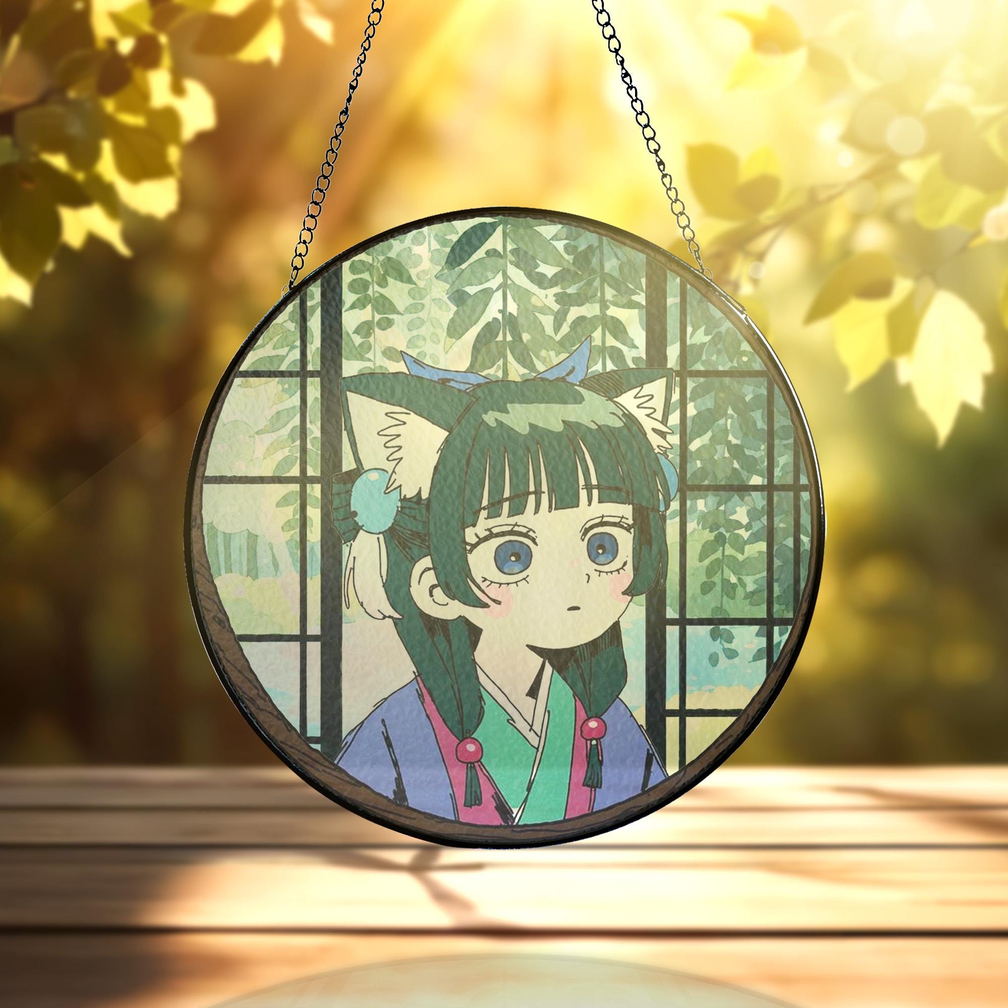 Anime Kitten Maomao Stained Glass Suncatcher - Image 6