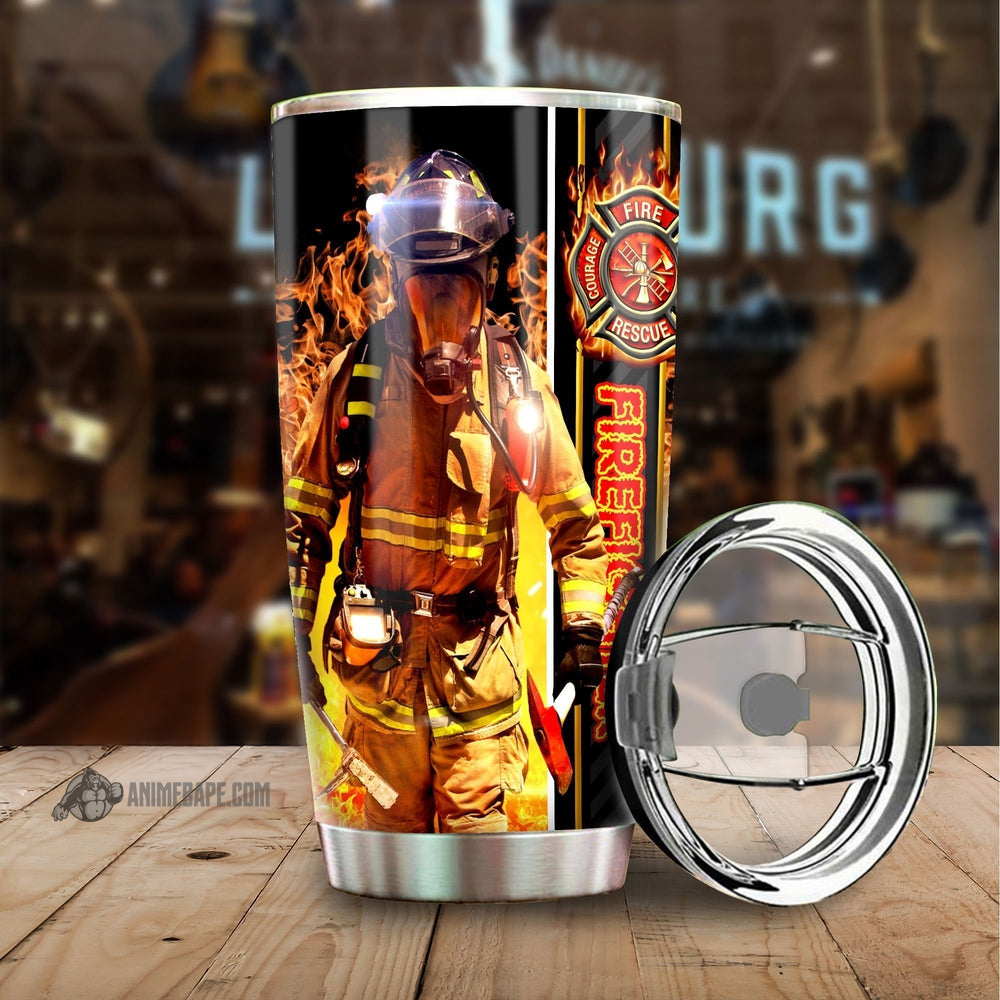Firefighter Personalized Tumbler Stainless Steel Vacuum Insulated 20oz 20 oz Tumbler