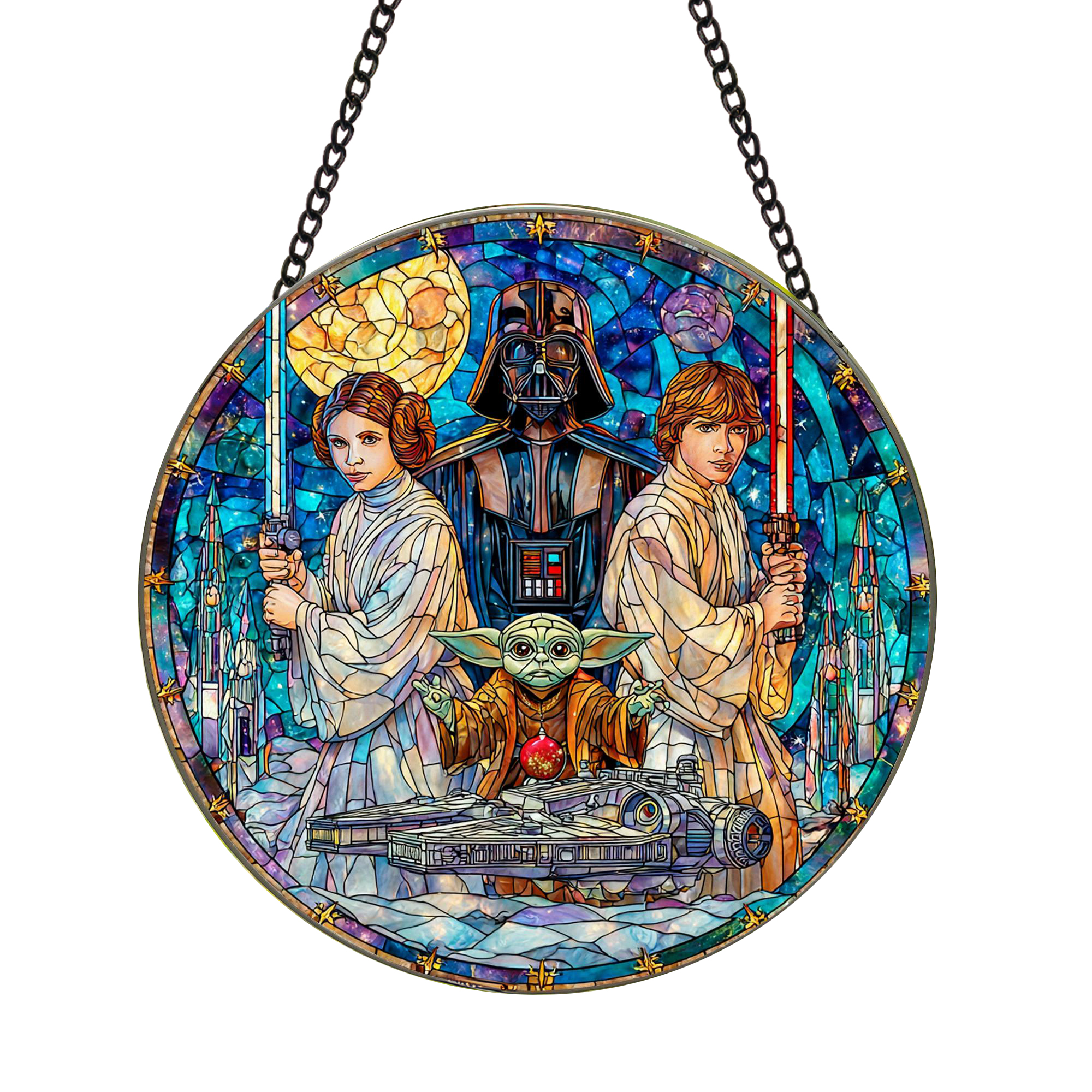 Star Wars Galactic Space Warrior Stained Glass Suncatcher