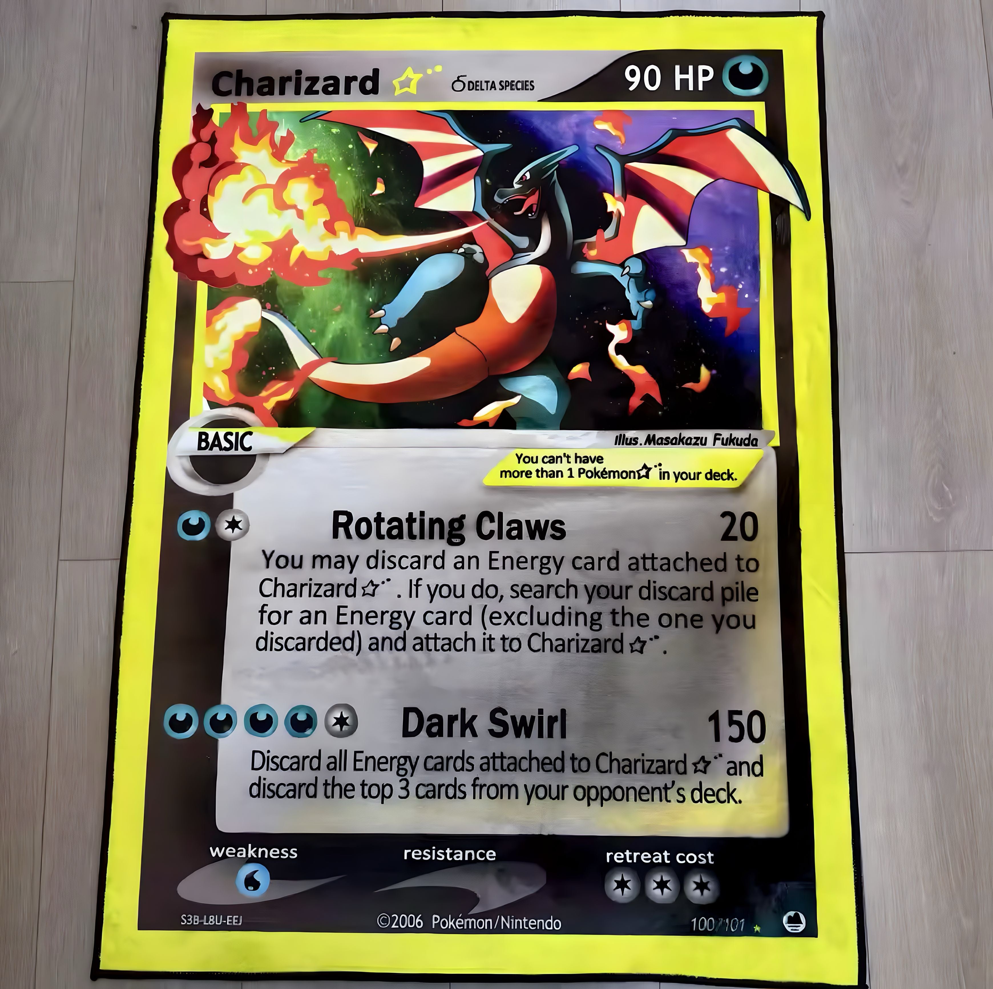 Glurak Karte Pokemon Rectangle Doormat