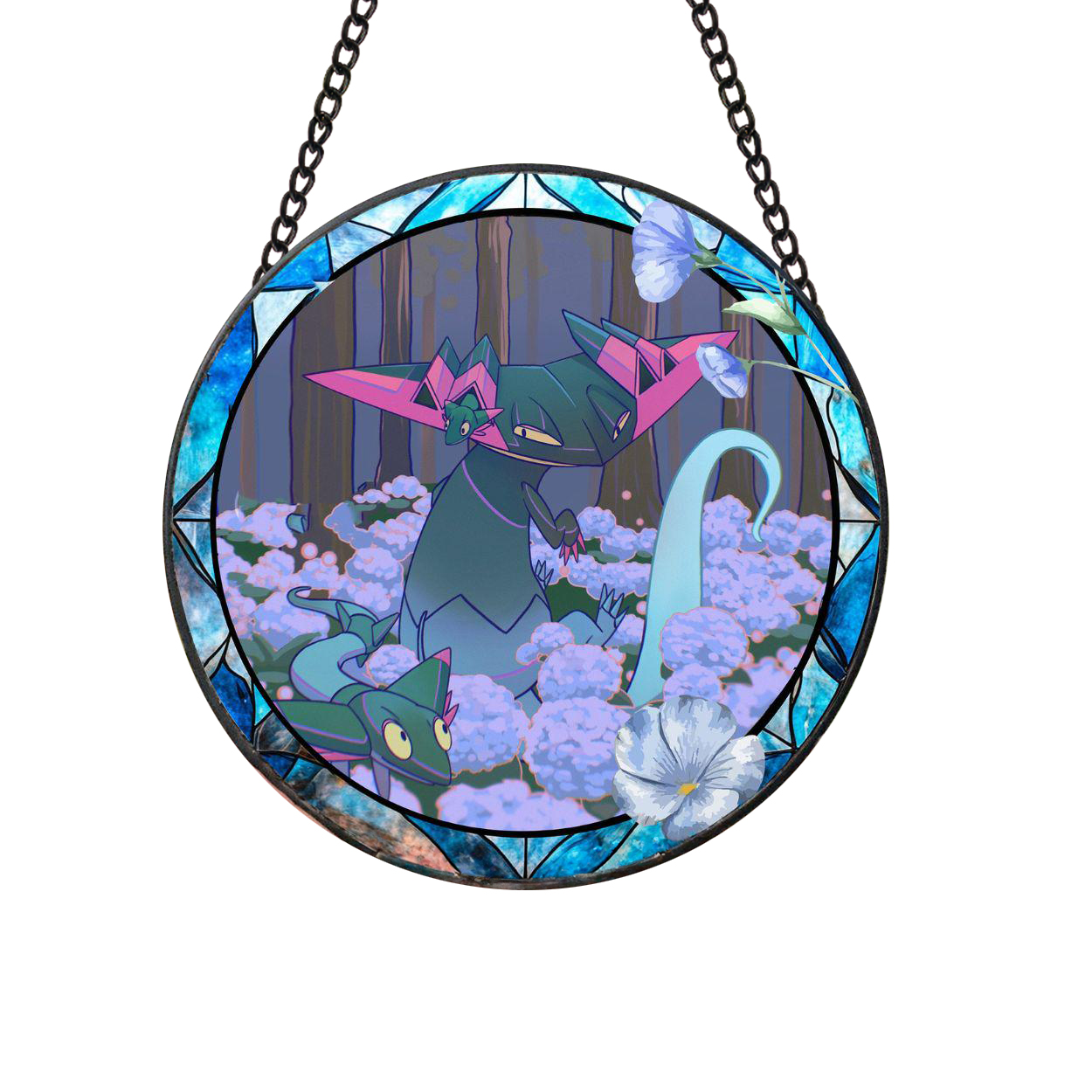 Pokemon Dragapult Fun Cartoonized Stained Glass Suncatcher