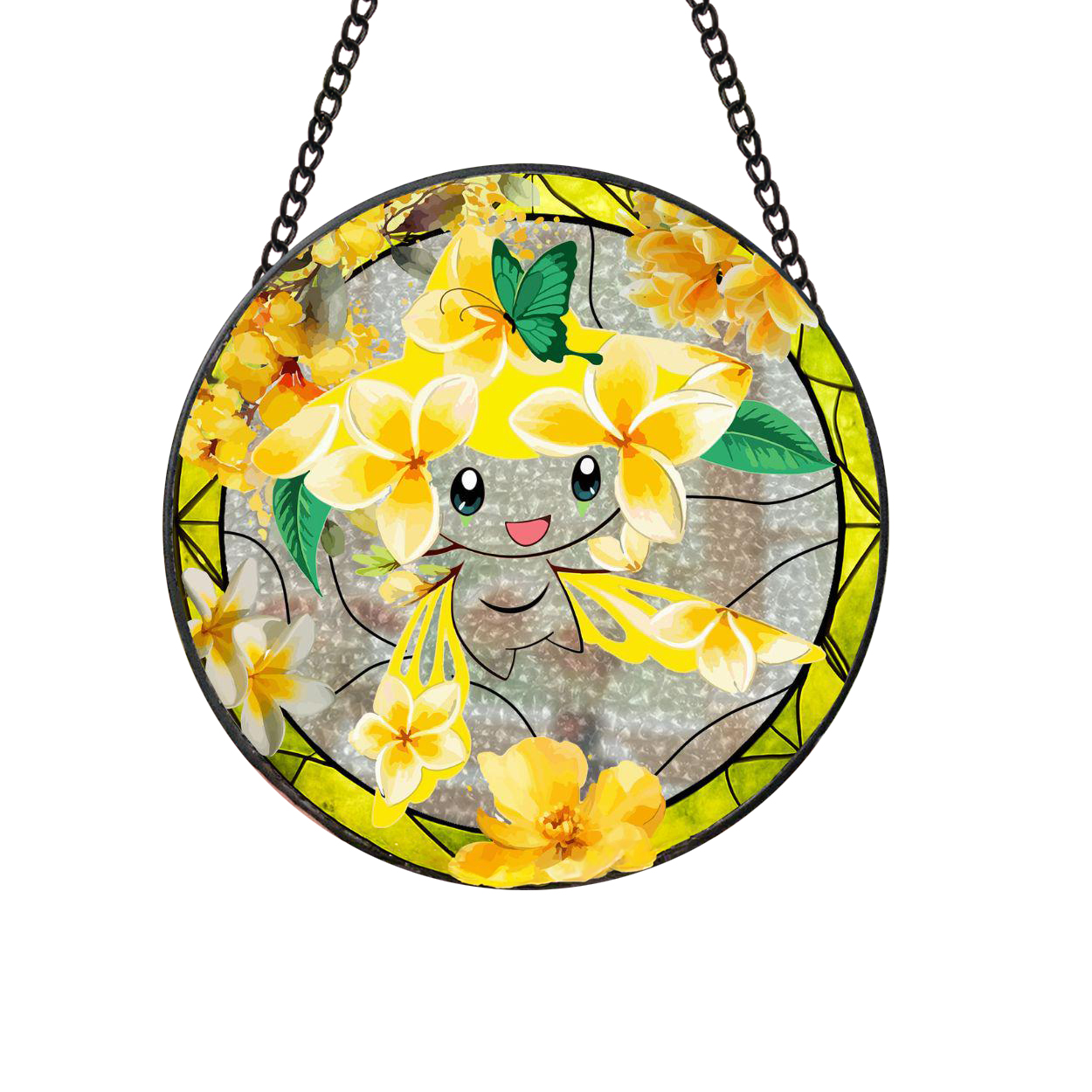 Pokemon Jiraichi Autumn Blossom Stained Glass Suncatcher