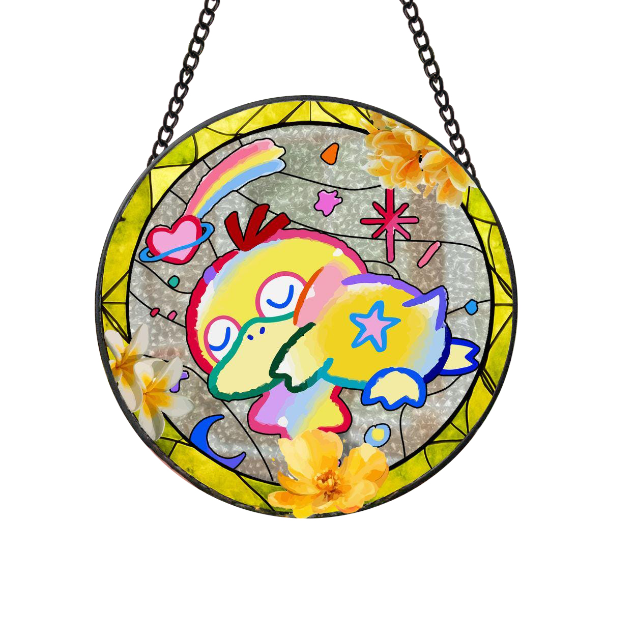 Pokemon Psyduck Fun Cartoonized Stained Glass Suncatcher