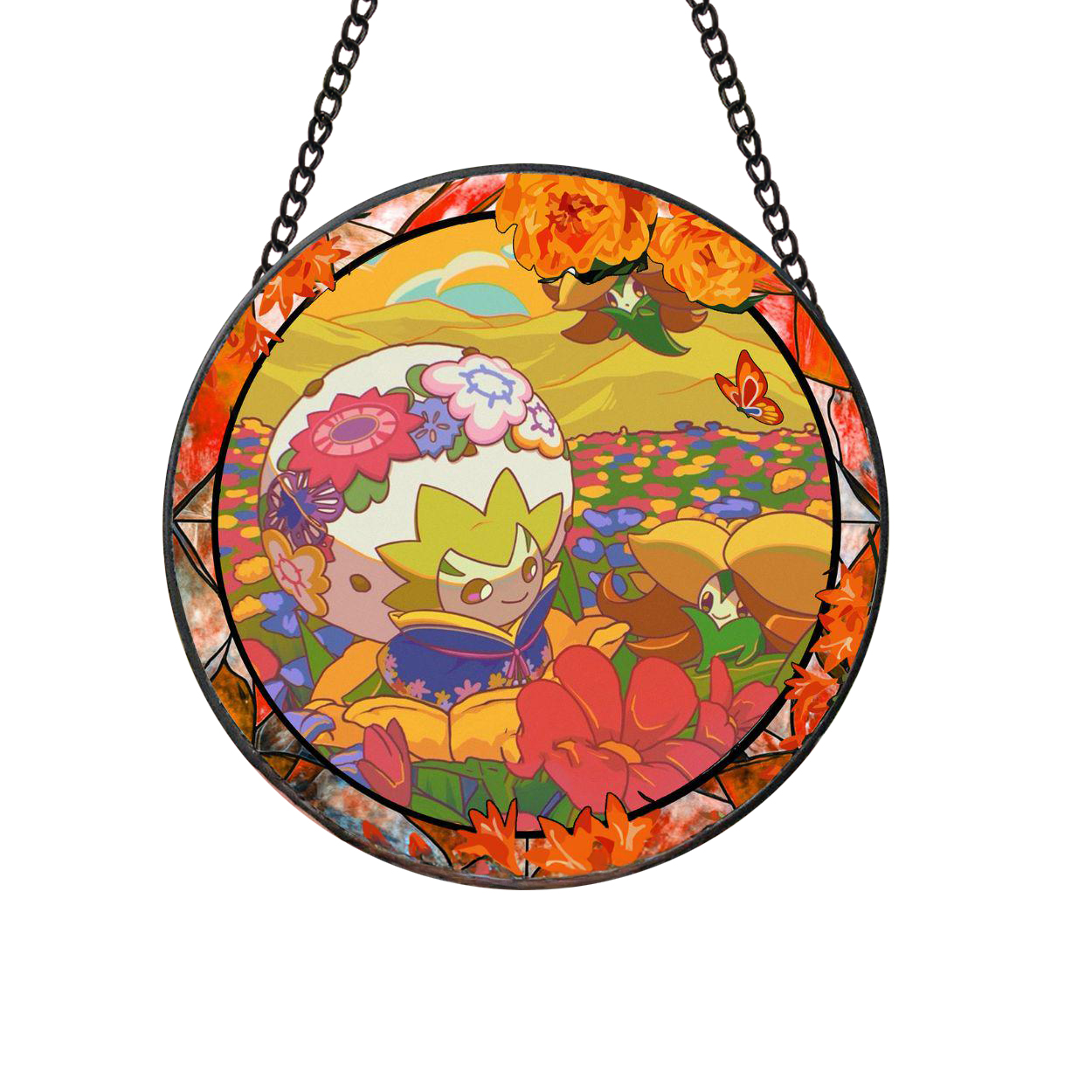 Pokemon Flower Pokemon Autumn Blossom Stained Glass Suncatcher