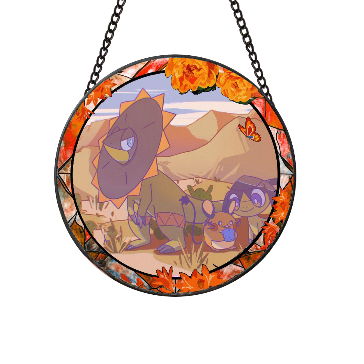 Pokemon Eletric Type Fun Cartoonized Stained Glass Suncatcher